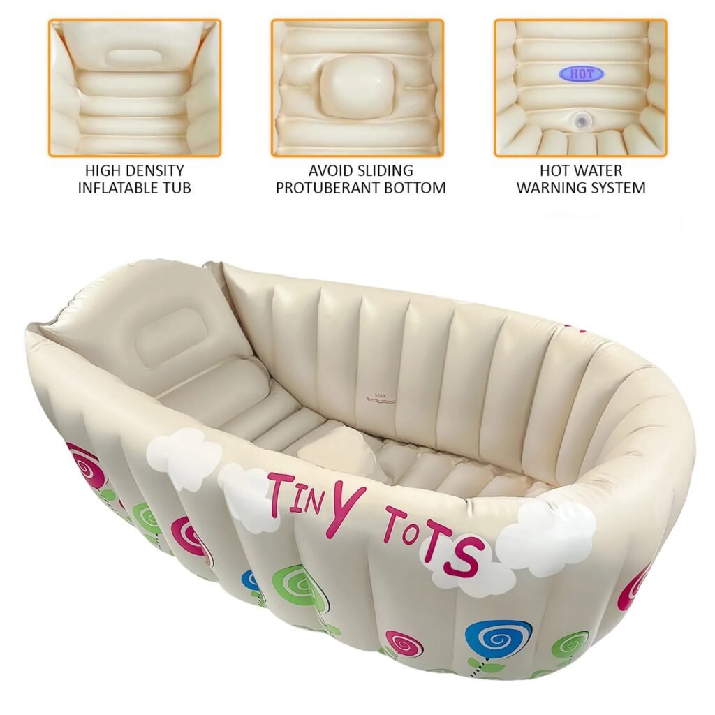 Inflatable Baby Bath with Heat Sensor for Travel