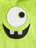 Baby Monster Embroidered Plush Jumpsuit with Ear Hat