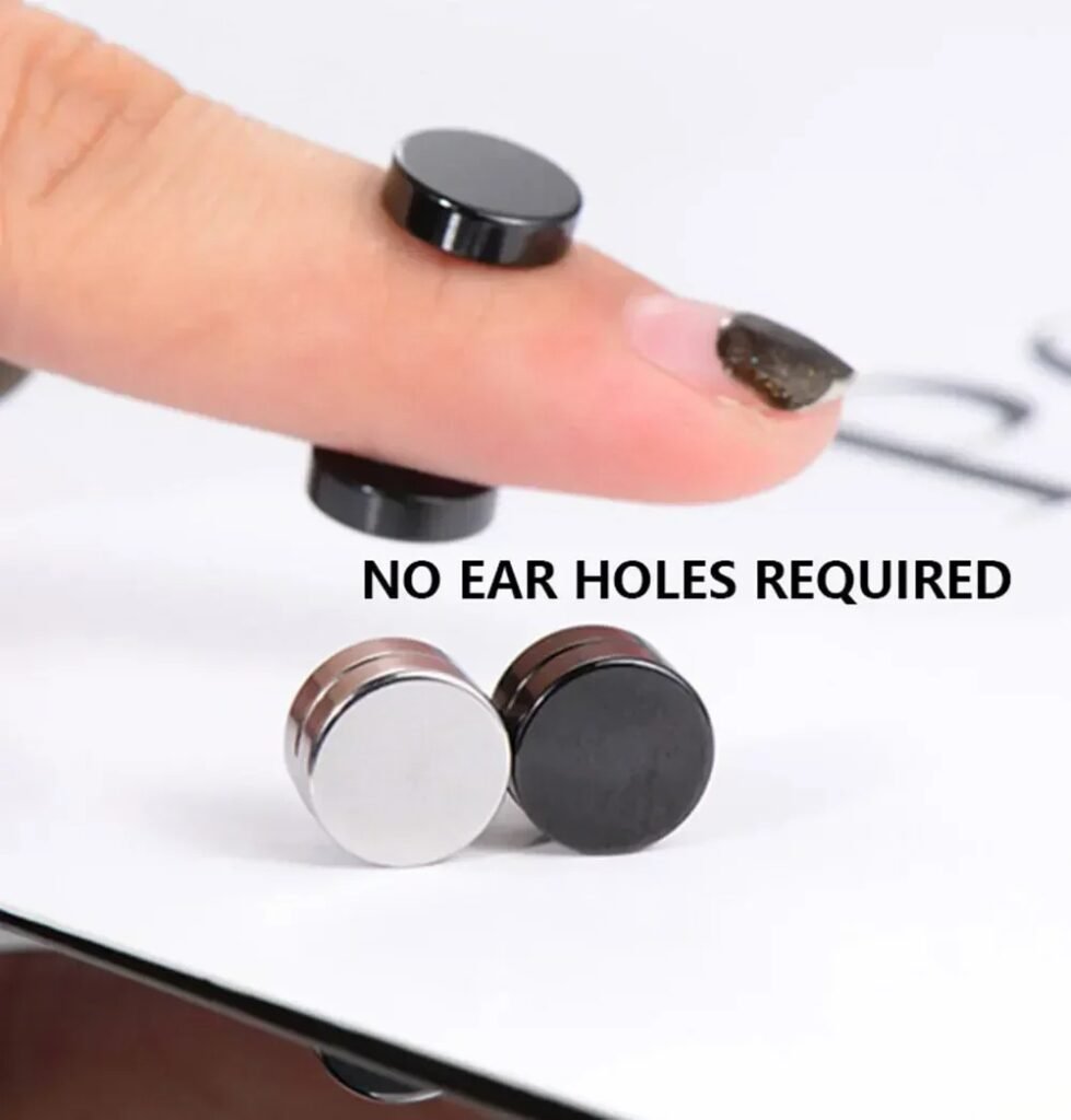 Men's Magnetic Crystal No-Pierce Stud Earrings