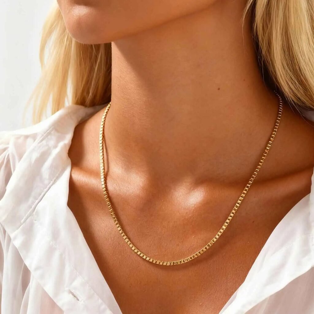 Unisex Stainless Steel Box Chain Necklace