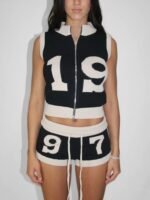 Women's Contrast Knit Cardigan & Shorts Set