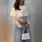 Women's Lace Jacquard Sleeve Slim Fit Bodysuit