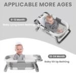 Collapsible Baby Bath with Thermometer and Cushion