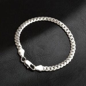 925 Sterling Silver Flat Chain Bracelet