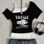 Women's Vintage Car Graphic Cropped T-Shirt
