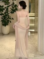 Women's Mesh Sequin Tube Top Evening Gown
