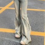 Vintage Blue High-Waist Wide-Leg Jeans for Women