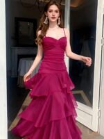 Women's Ruffle Spaghetti Strap Long Summer Party Dress