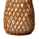 Women's Brown Wooden Bead Woven Shoulder Bag