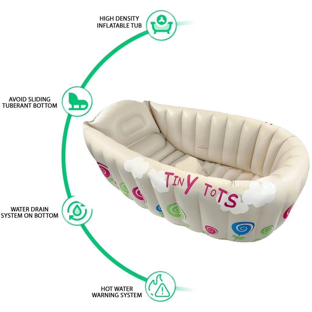 Inflatable Baby Bath with Heat Sensor for Travel