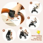 Portable Baby Stroller with One-Hand Folding