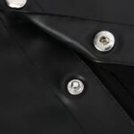 Men's Faux Leather Short Sleeve Button-Up Shirt