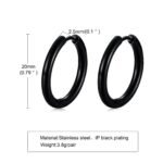 Men's Classic Stainless Steel Hoop Huggie Earrings
