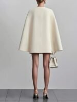 Double-Breasted Shawl Cloak Suit Dress for Women