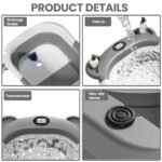 Collapsible Baby Bath with Thermometer and Cushion