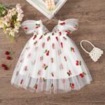 Girls' Summer Lace Floral Princess Dress