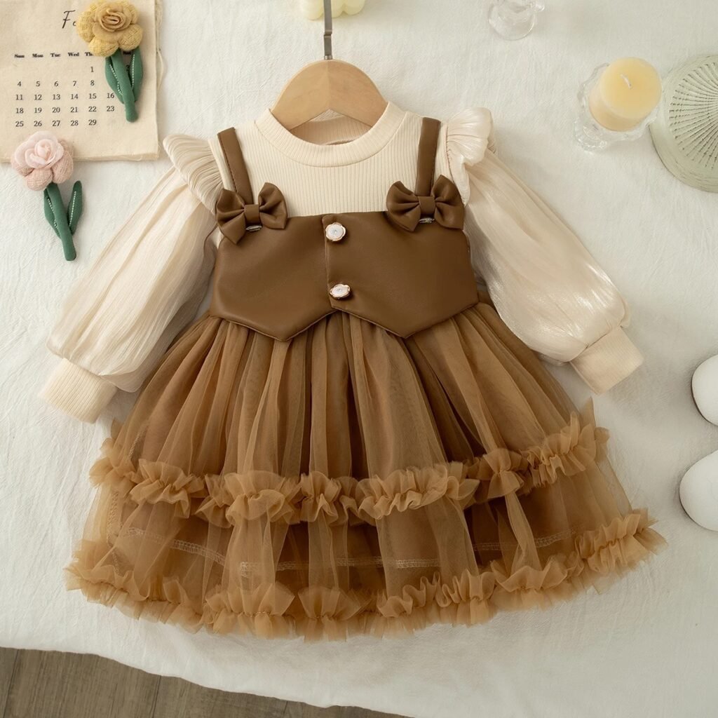 Baby Girls Chiffon Bow Princess Dress