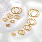 Men's Classic Stainless Steel Hoop Huggie Earrings