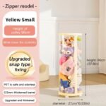 Transparent Plush Toy Storage Box with Zipped Lid