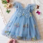 Girls' Summer Lace Floral Princess Dress
