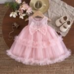 Baby Girls Sweet Bow Summer Party Dress