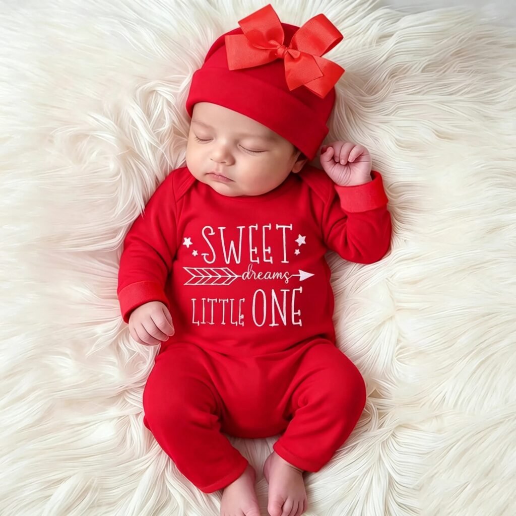 Newborn Photography Romper with Bow Hat