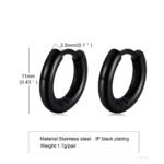 Men's Classic Stainless Steel Hoop Huggie Earrings