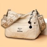 Spacious Women's Multi-Pocket Leather Crossbody Bag