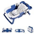 Collapsible Baby Bath with Thermometer and Cushion