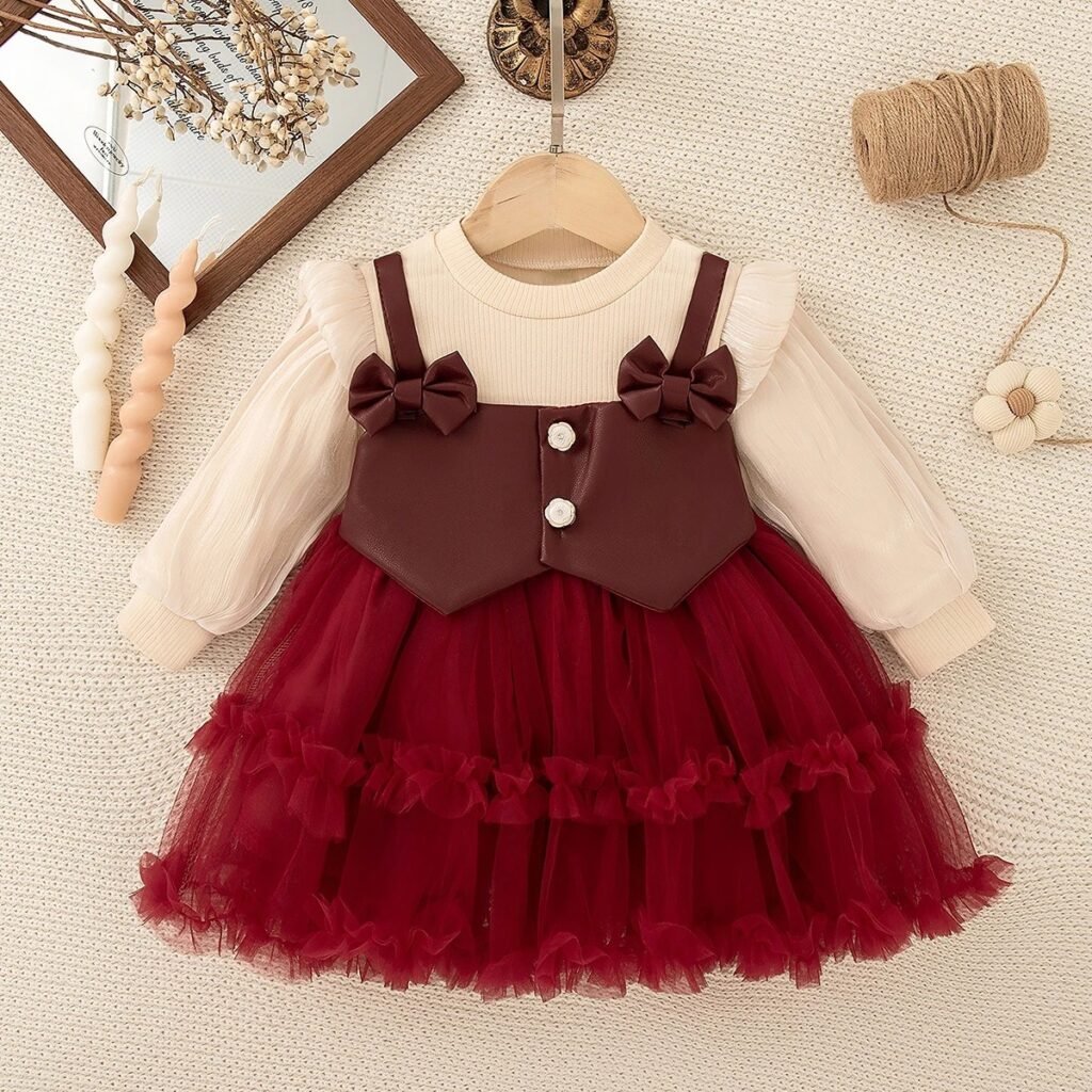 Baby Girls Chiffon Bow Princess Dress