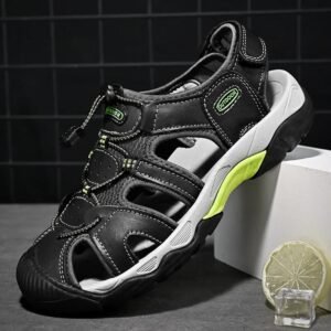 Men's Leather-Style Outdoor Sandals for Hiking & Casual Wear
