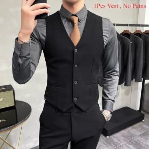 Men's Formal Waistcoat Smart Wedding Business Vest