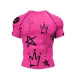 Men's Pink BJJ Rash Guard Short Sleeve Training Top