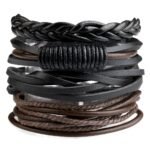 Men's Viking Gothic Multilayer Leather Bracelet