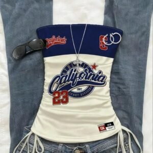 Women's Tie Front Cutaway Cropped Tank Top