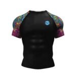 Men's Pink BJJ Rash Guard Short Sleeve Training Top