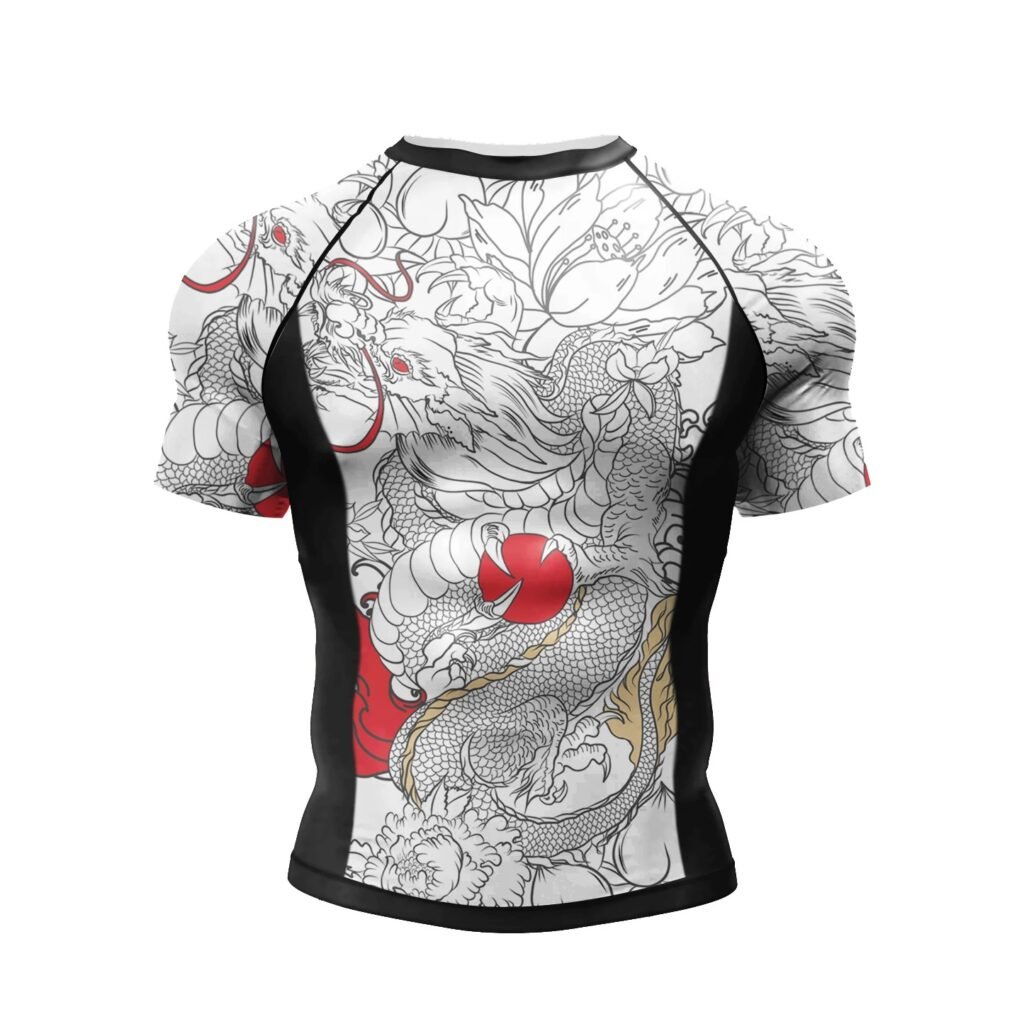 Men's Pink BJJ Rash Guard Short Sleeve Training Top