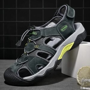 Men's Leather-Style Outdoor Sandals for Hiking & Casual Wear