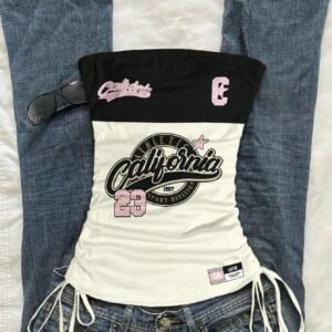 Women's Tie Front Cutaway Cropped Tank Top