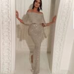 Women's One-Shoulder Sparkle Backless Evening Gown