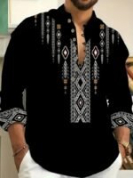 Men's 3D Palm Print Hawaiian Holiday Shirt