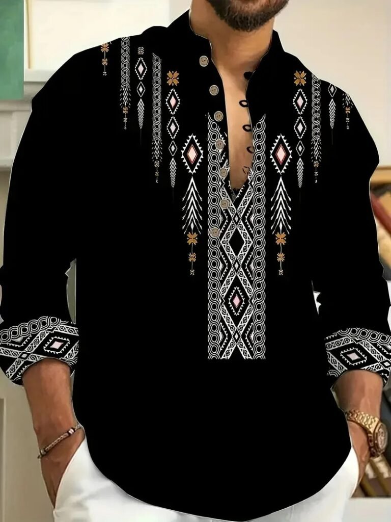 Men's 3D Palm Print Hawaiian Holiday Shirt