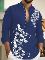 Men's 3D Palm Print Hawaiian Holiday Shirt