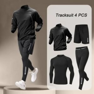 Men's Quick-Dry Half-Zip Running Jacket and Trousers Set