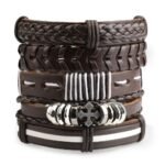 Men's Viking Gothic Multilayer Leather Bracelet