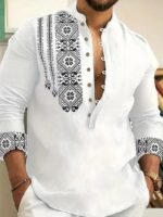 Men's 3D Palm Print Hawaiian Holiday Shirt