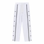 Men's Loose Straight Track Trousers with Side Buttons