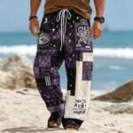 Men's Tribal Patchwork Print Boho Drawstring Trousers