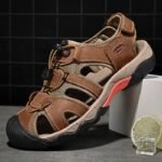 Men's Leather-Style Outdoor Sandals for Hiking & Casual Wear