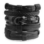 Men's Viking Gothic Multilayer Leather Bracelet